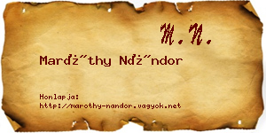 Maróthy Nándor névjegykártya