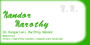 nandor marothy business card